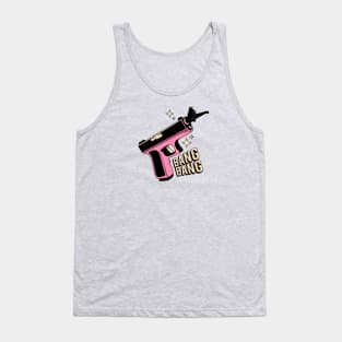 Bang Bang Black Cat in pink Tank Top